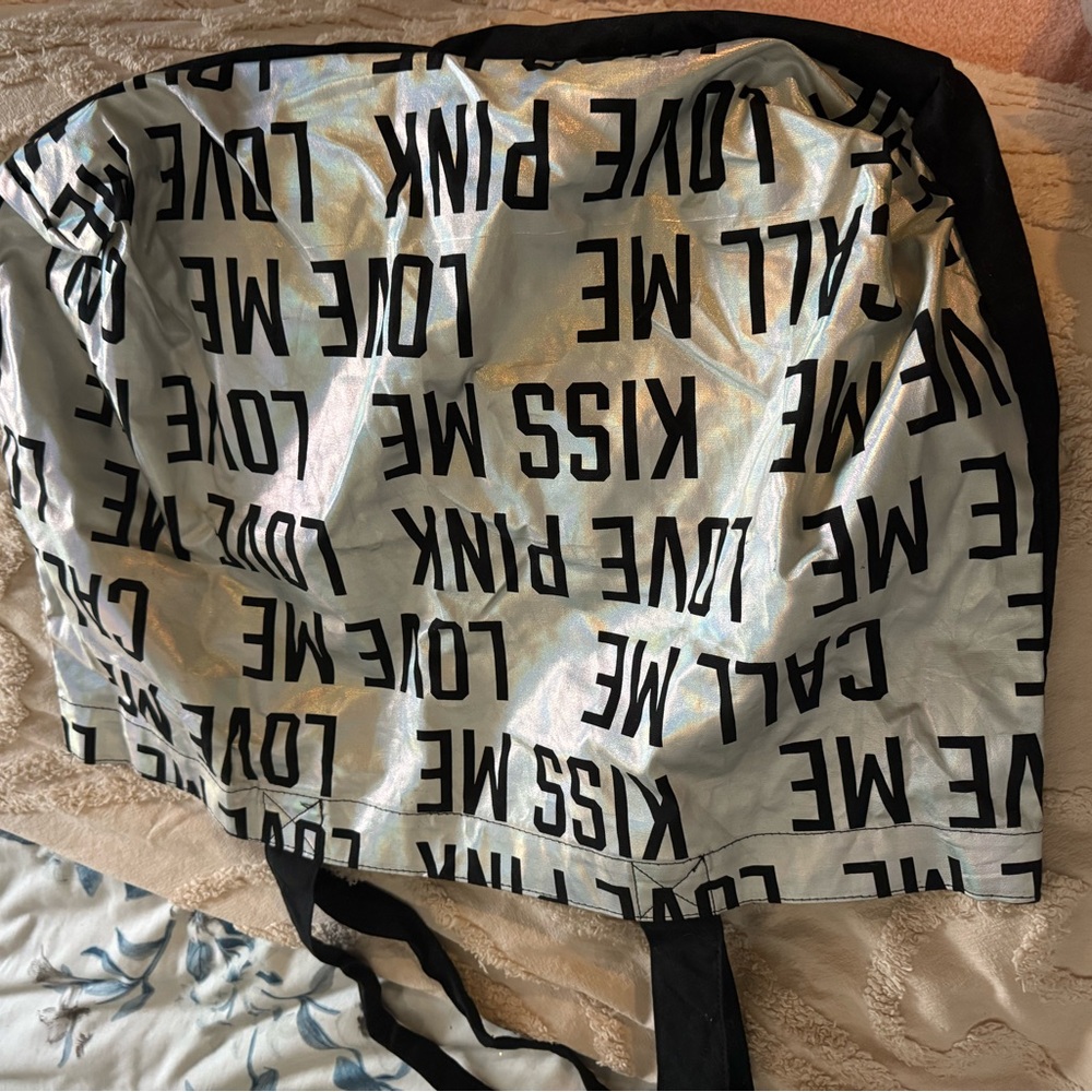 Victoria's Secret Black and Silver Tote Bag